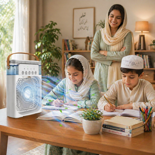 ❄️ Portable AC Air Cooler – Family Size USB Cooling Fan