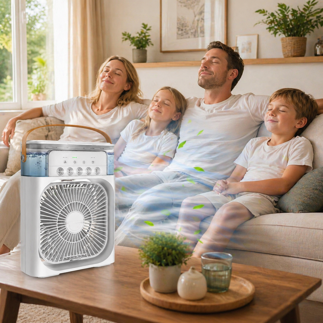 ❄️ Portable AC Air Cooler – Family Size USB Cooling Fan